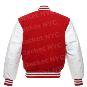 Jacket NYC: Men's Red & White Varsity Jacket